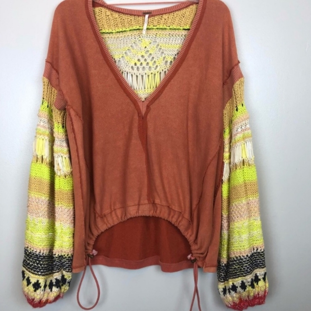 Free People Rust Knit Sweater